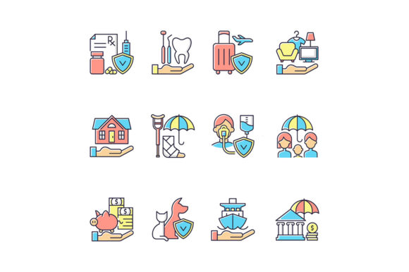 Insurance & Protection RGB Icons Graphics