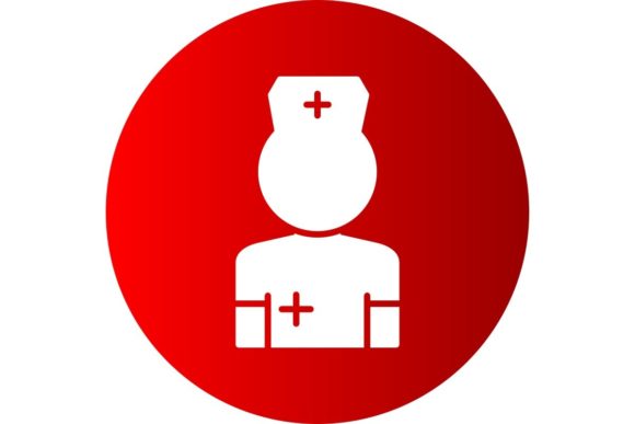 Nurse Glyph Circle Gradient Icon Design for Graphics & Icons