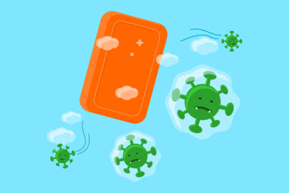 Review: Bar Soap VS Coronavirus Illustration for Embroidery