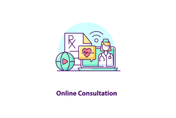 Reviewing Online Consultation Creative Icons Graphics