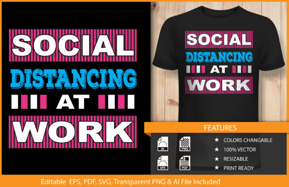 Social Distancing Graphics for T-Shirt Designs